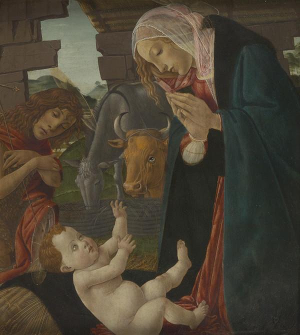 L'Adoration de l'Enfant de la Vierge et Saint Jean le Baptiste - Sandro Botticelli