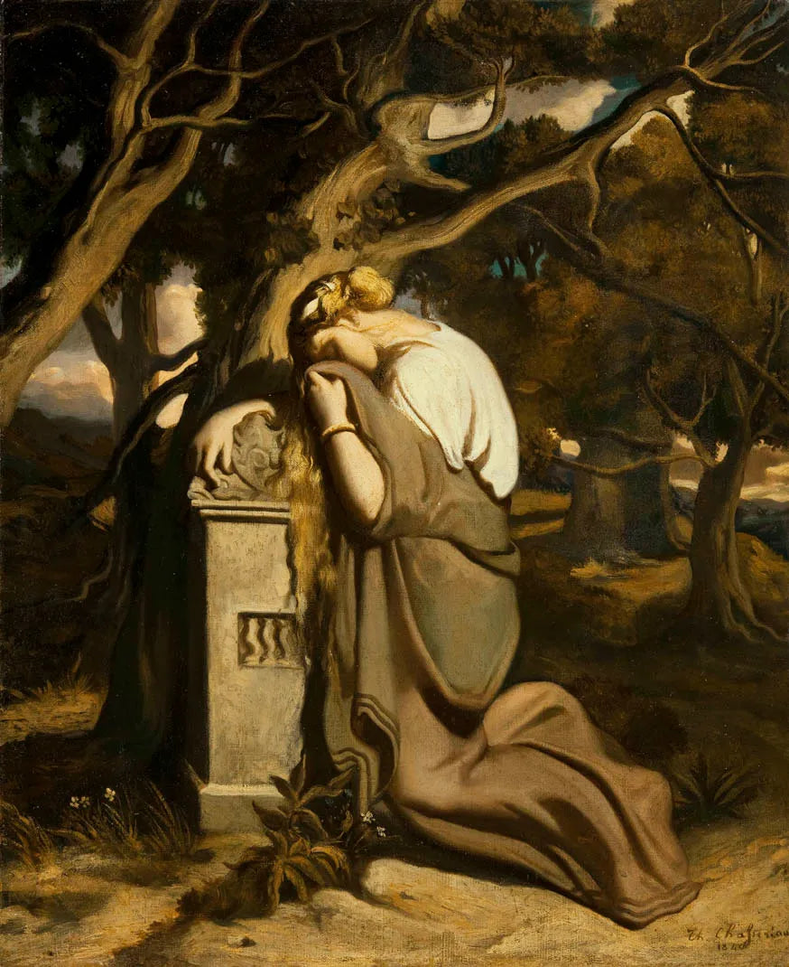 Jeune fille pleurant sur une stèle - Théodore Chassériau