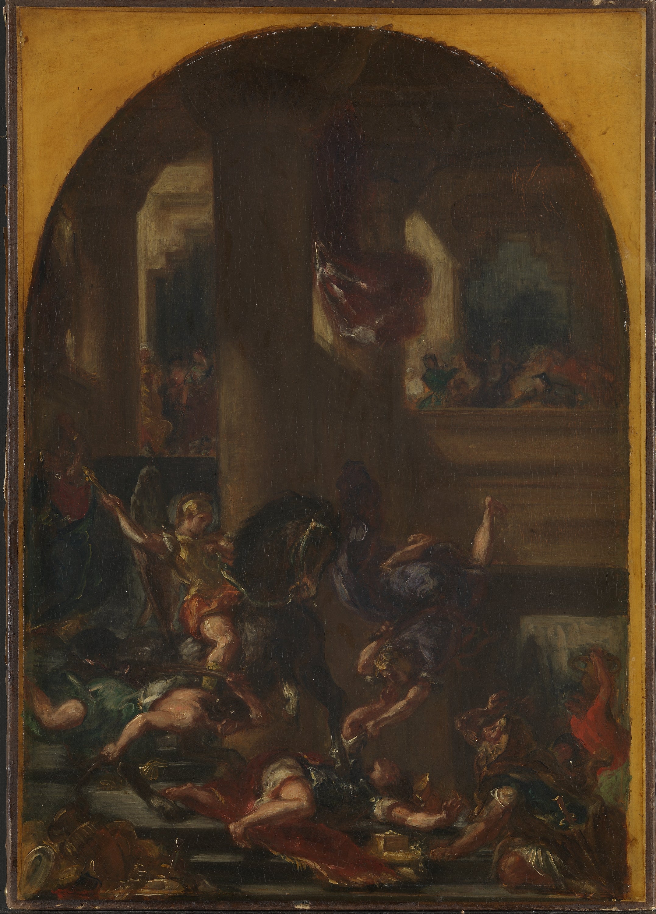 Reproduction du tableau « Héliodore chassé du temple - Eugène Delacroix » par Alpha Reproduction en peinture à l’huile