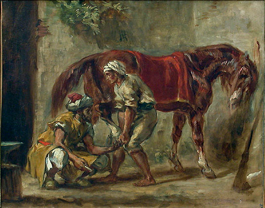 Reproduction du tableau « Le maréchal ferrant - Eugène Delacroix » par Alpha Reproduction en peinture à l’huile