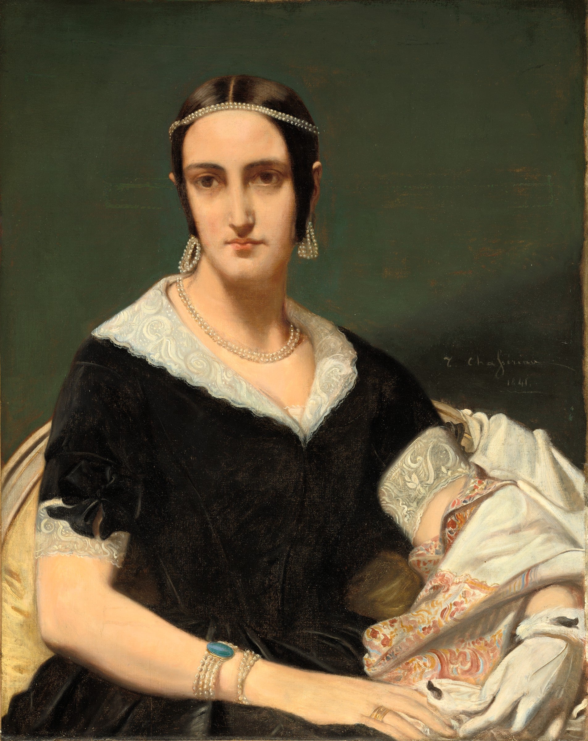 Portrait d'une jeune femme aux colliers de perles - Théodore Chassériau