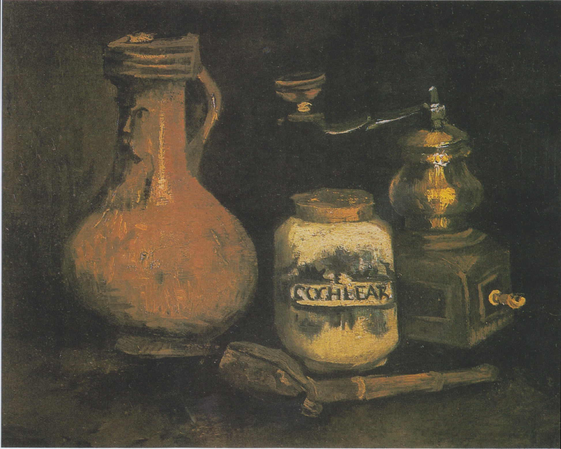 Nature morte avec un bocal représentant un homme barbu - Vincent van Gogh