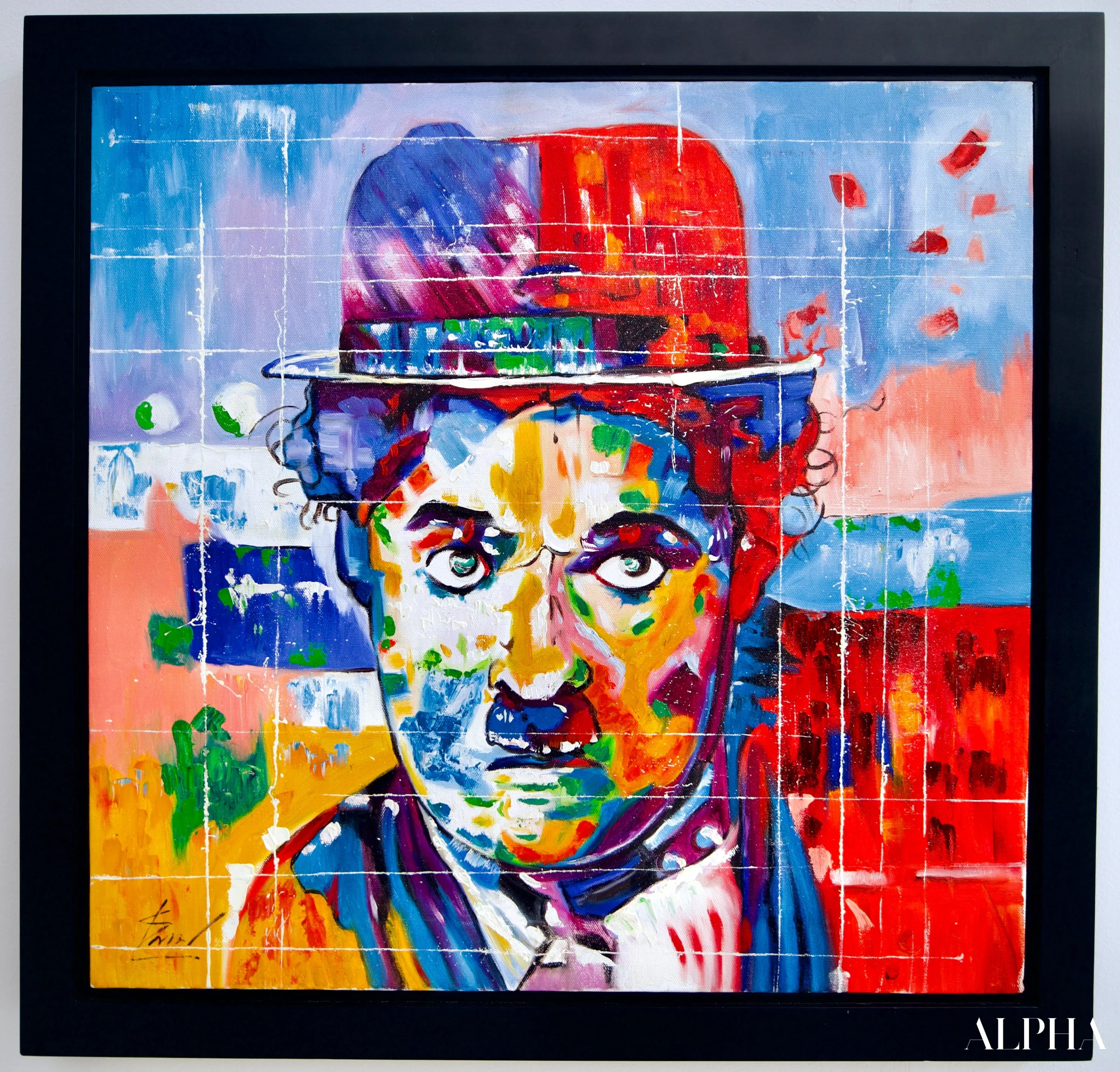 Charlie Chaplin Pop Art - Thanchanok | 55 x 55 cm Reproductions de tableaux à la peinture à l’huile