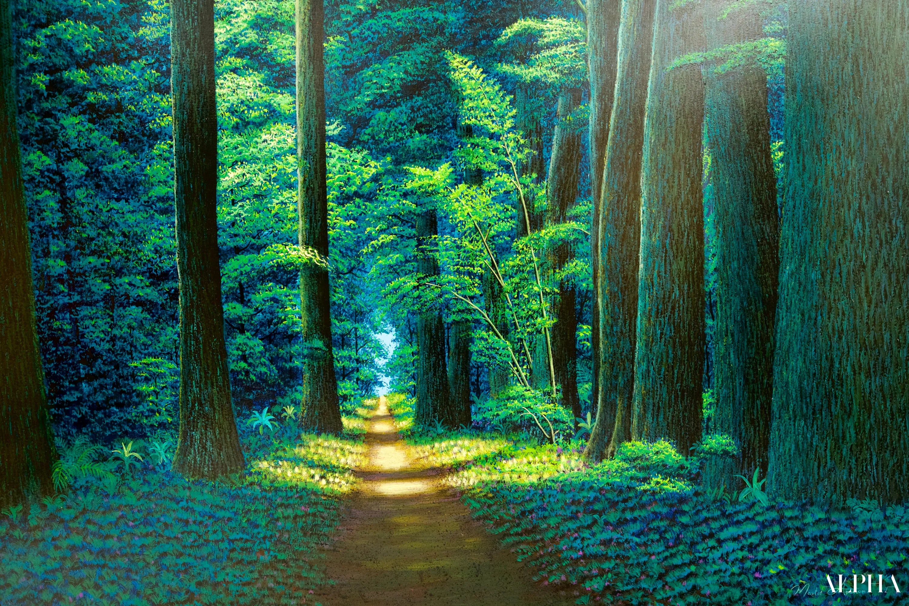Chemin dans la Forêt Verte | 130 x 190 cm Reproductions de tableaux à la peinture à l’huile