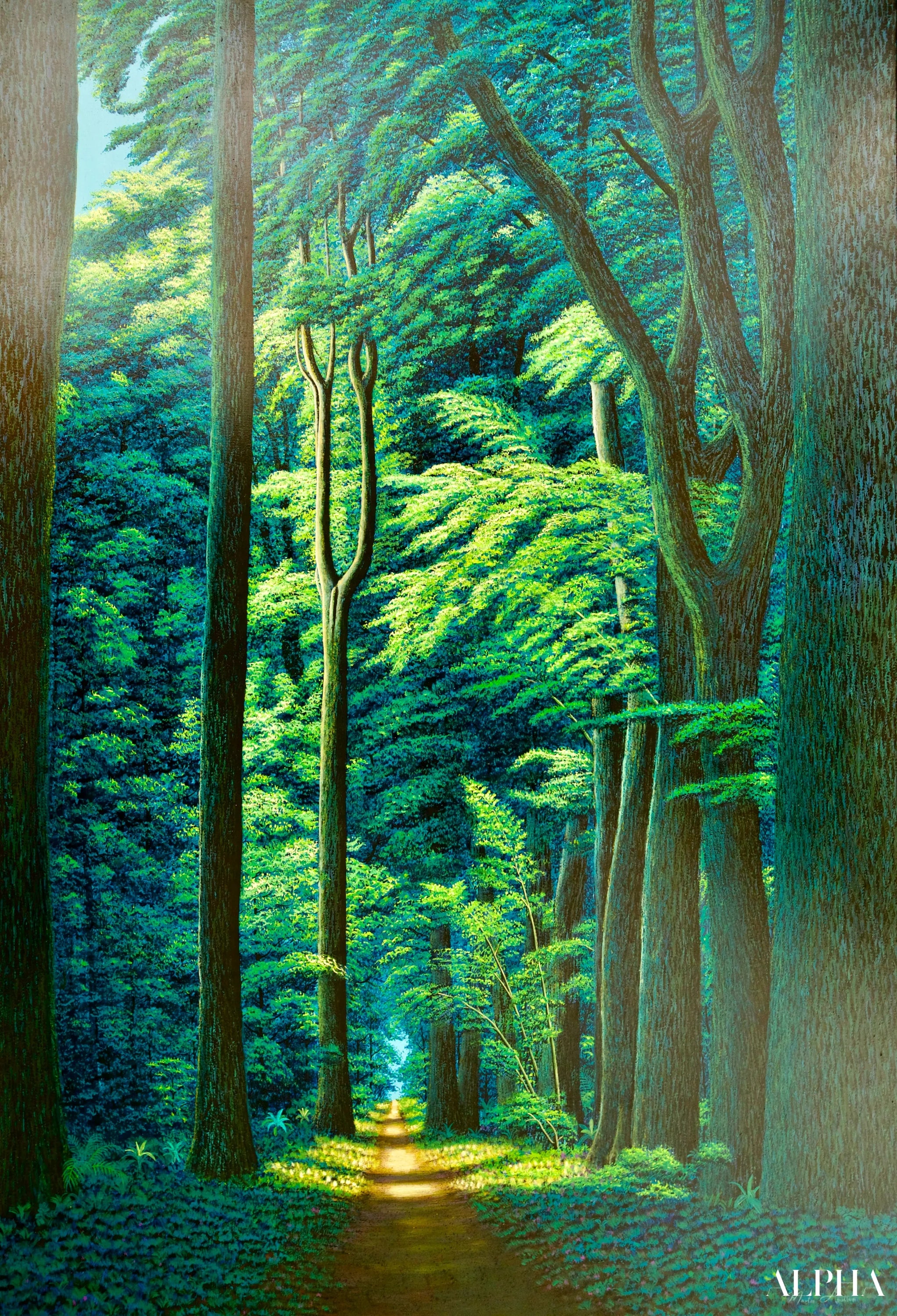Chemin dans la Forêt Verte | 130 x 190 cm Reproductions de tableaux à la peinture à l’huile