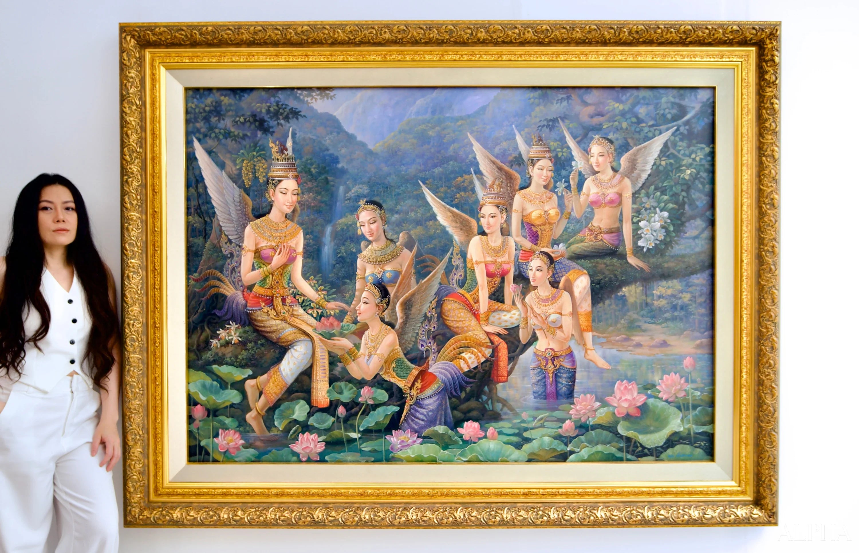 Déesse Kinnaree | 170 x 120 cm Reproductions de tableaux à la peinture à l’huile