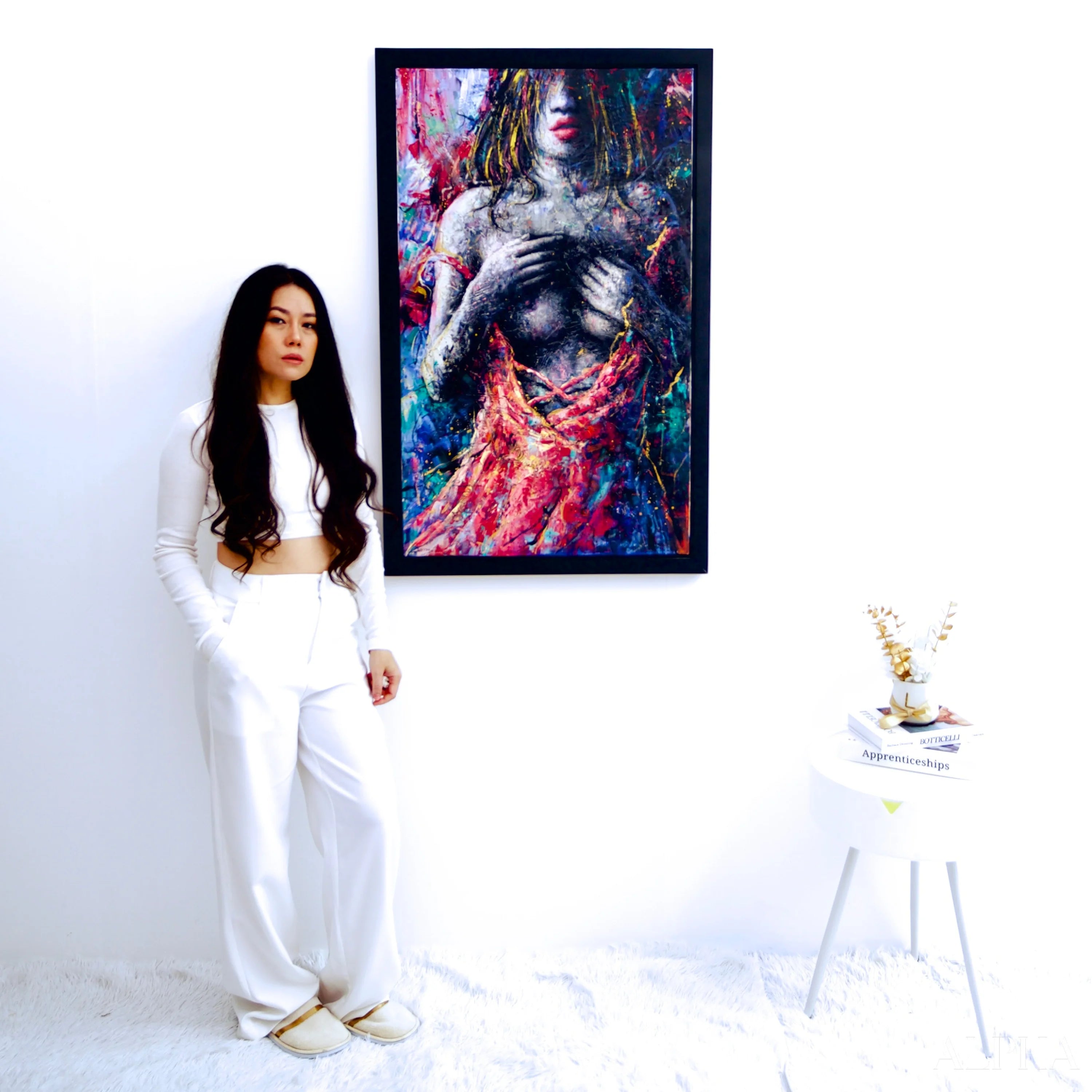 Woman in a Pink Dress - Kesorn | 60 X 100 cm Reproductions de tableaux à la peinture à l’huile