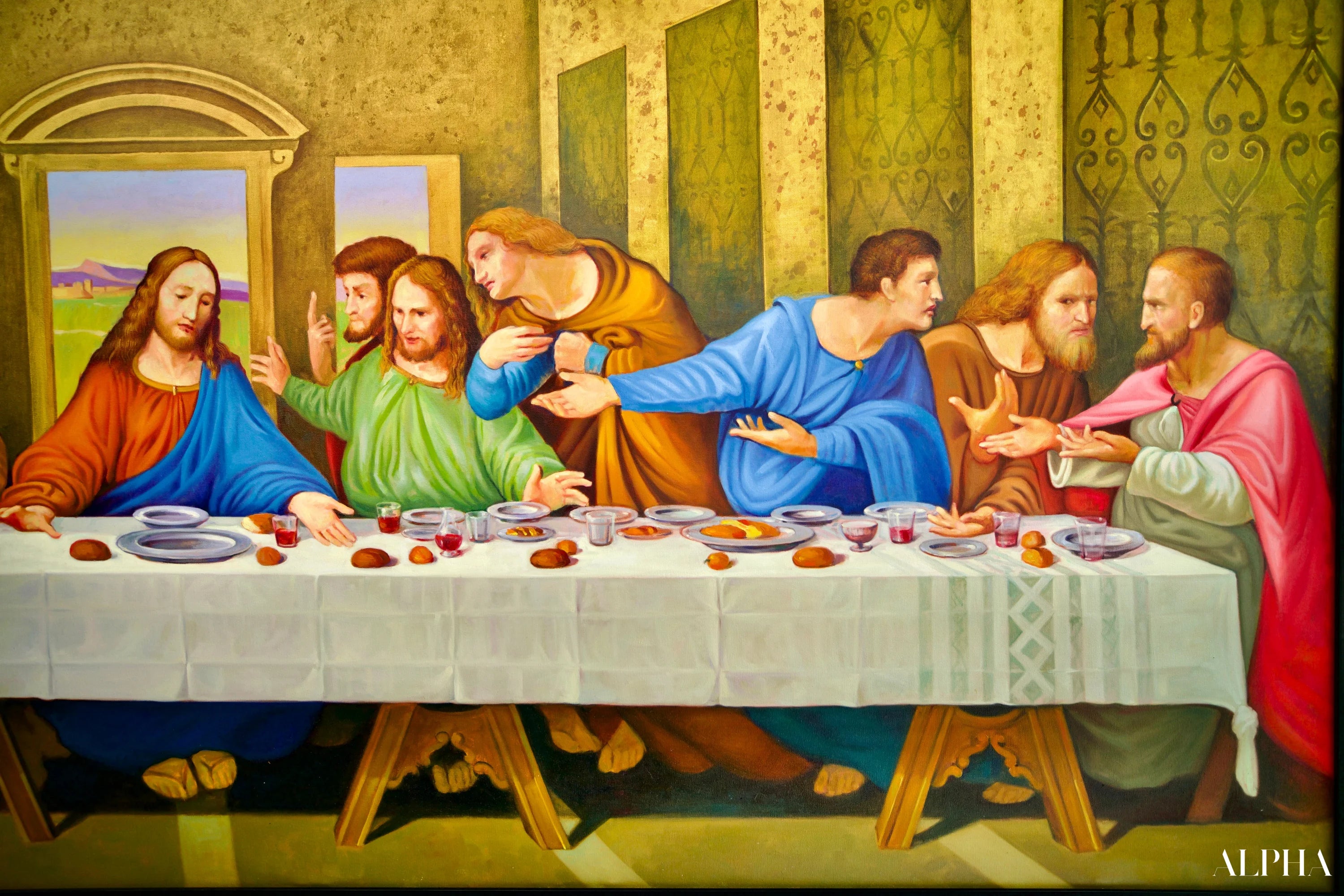 The Last Supper – Une réinterprétation du chef-d’œuvre de Léonard de Vinci par Master Apollon | 270 x 160 cm