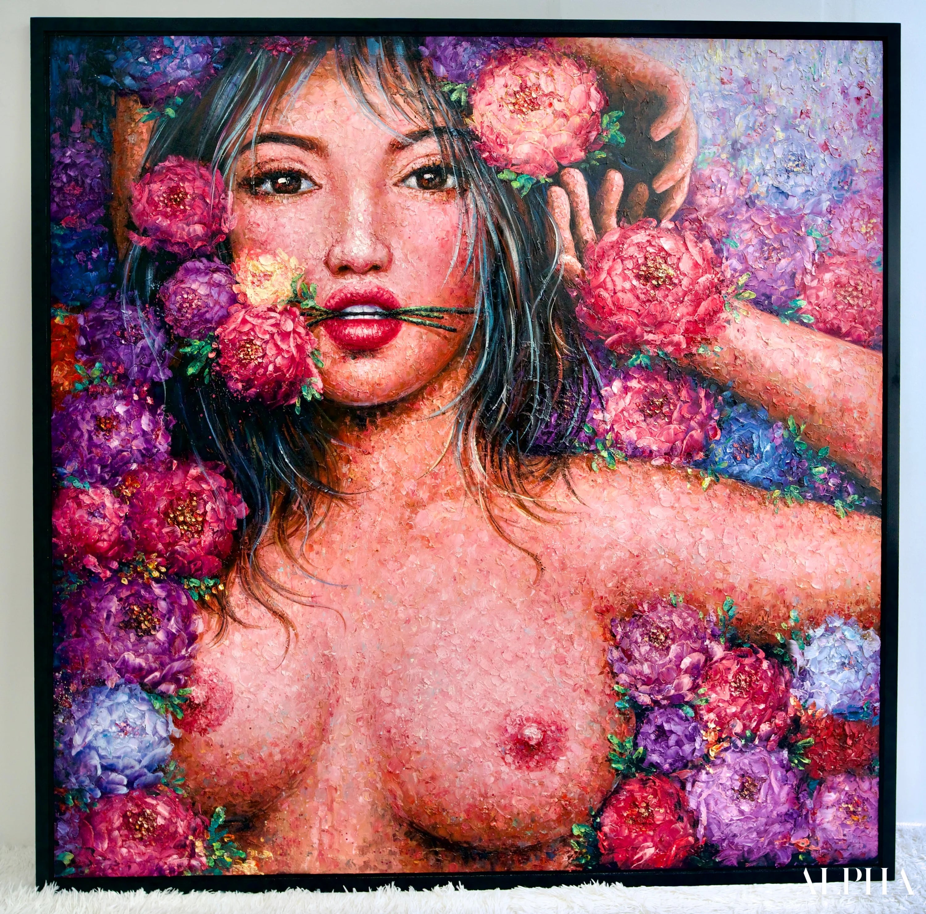 L’amour en Fleurs | 200 x 200 cm Reproductions de tableaux à la peinture à l’huile