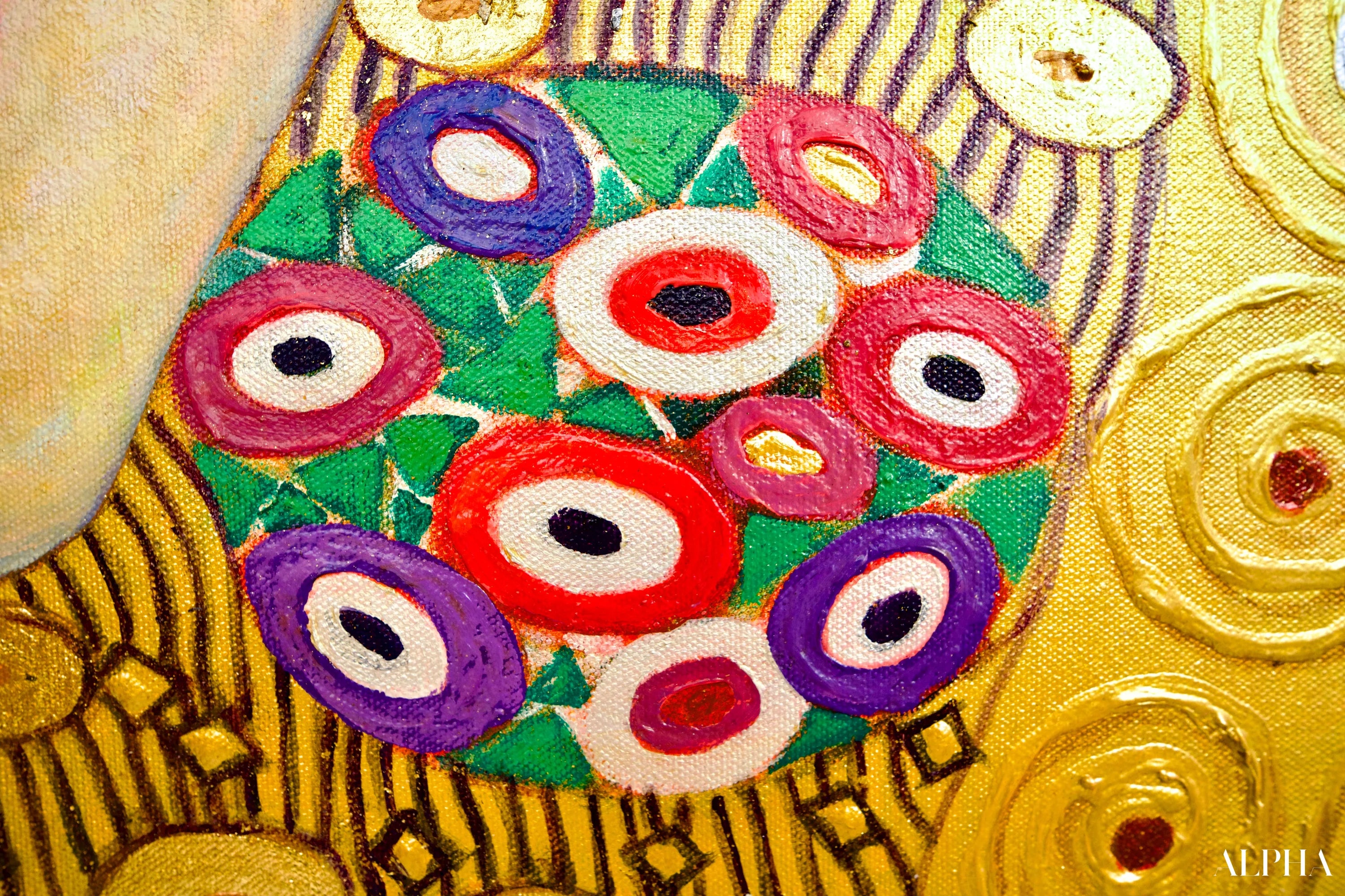 Le Baiser Réimaginé par Master Apollon | 200 x 200 cm Reproductions de tableaux à la peinture à l’huile