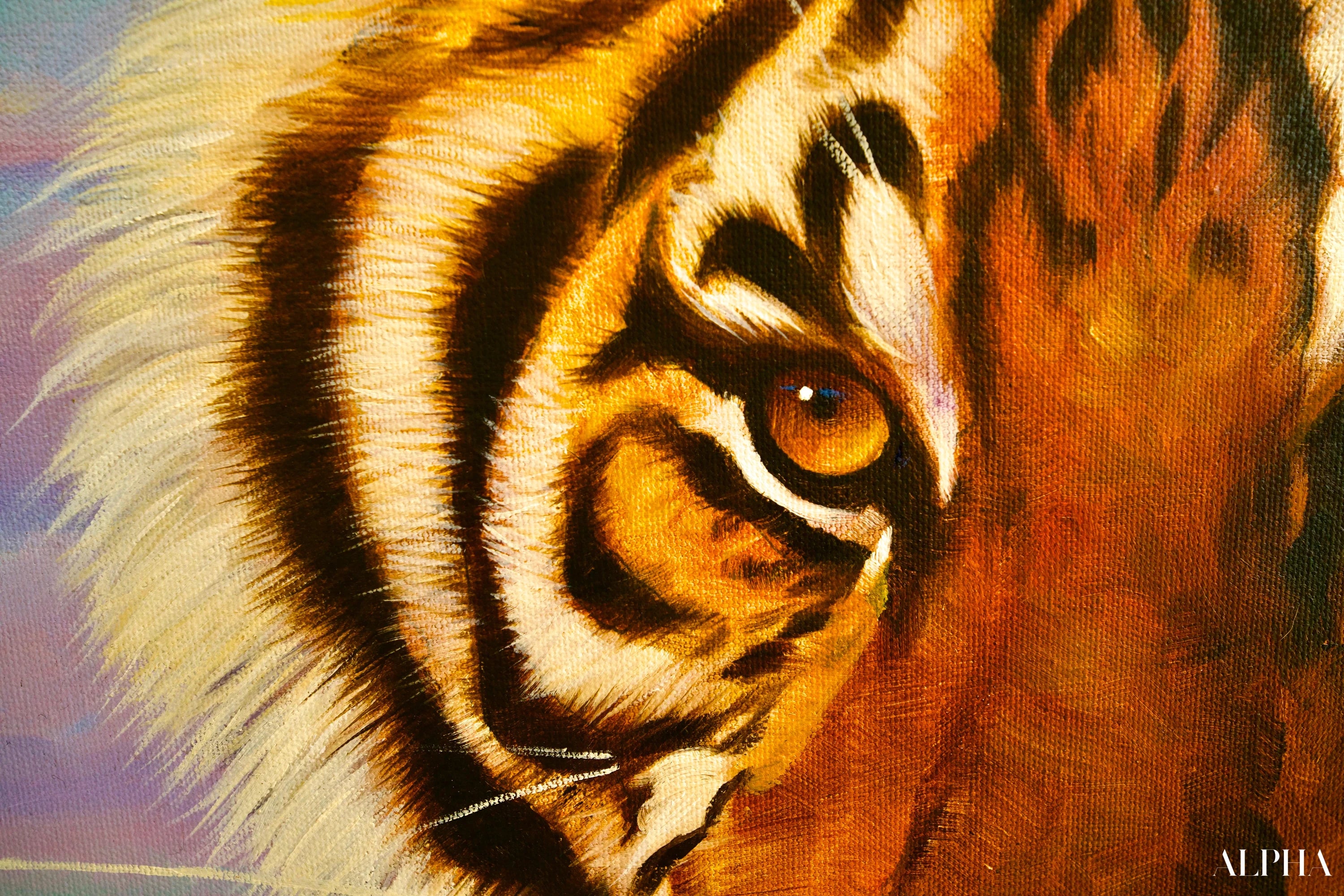 Tigre en chasse | 150 x 100 cm Reproductions de tableaux à la peinture à l’huile
