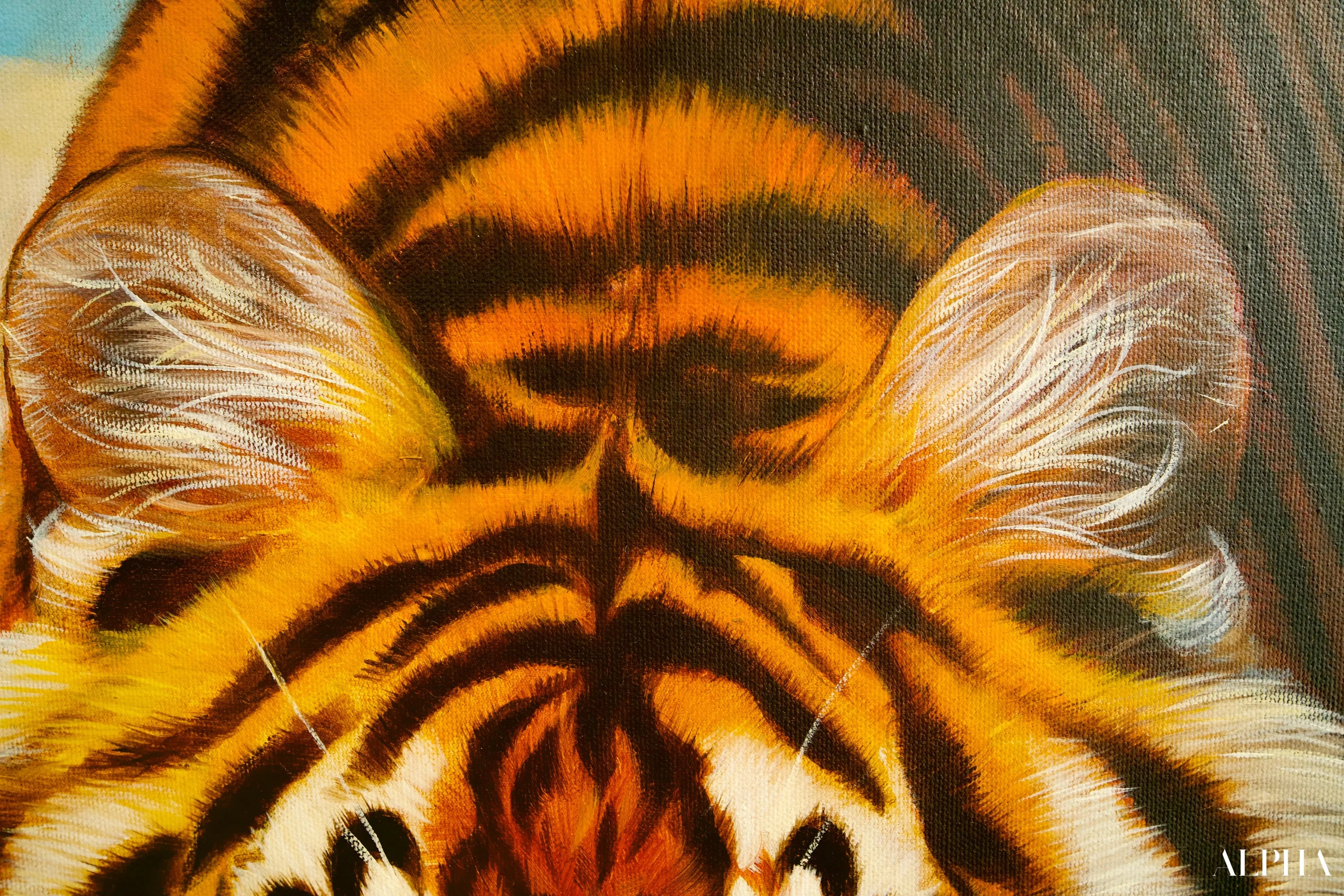 Tigre en chasse | 150 x 100 cm Reproductions de tableaux à la peinture à l’huile