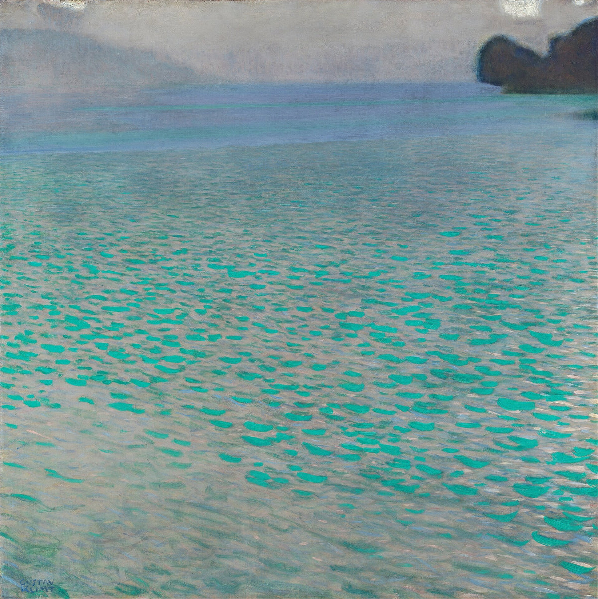 Sur le lac Attersee peint par Gustav Klimt en 1900
