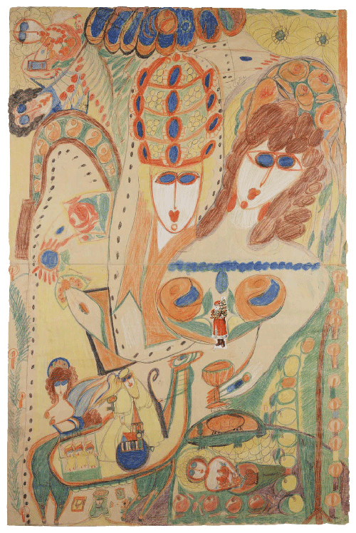 Mme Cotty - bracelet retrouvé, Corbaz, Aloïse, 1954