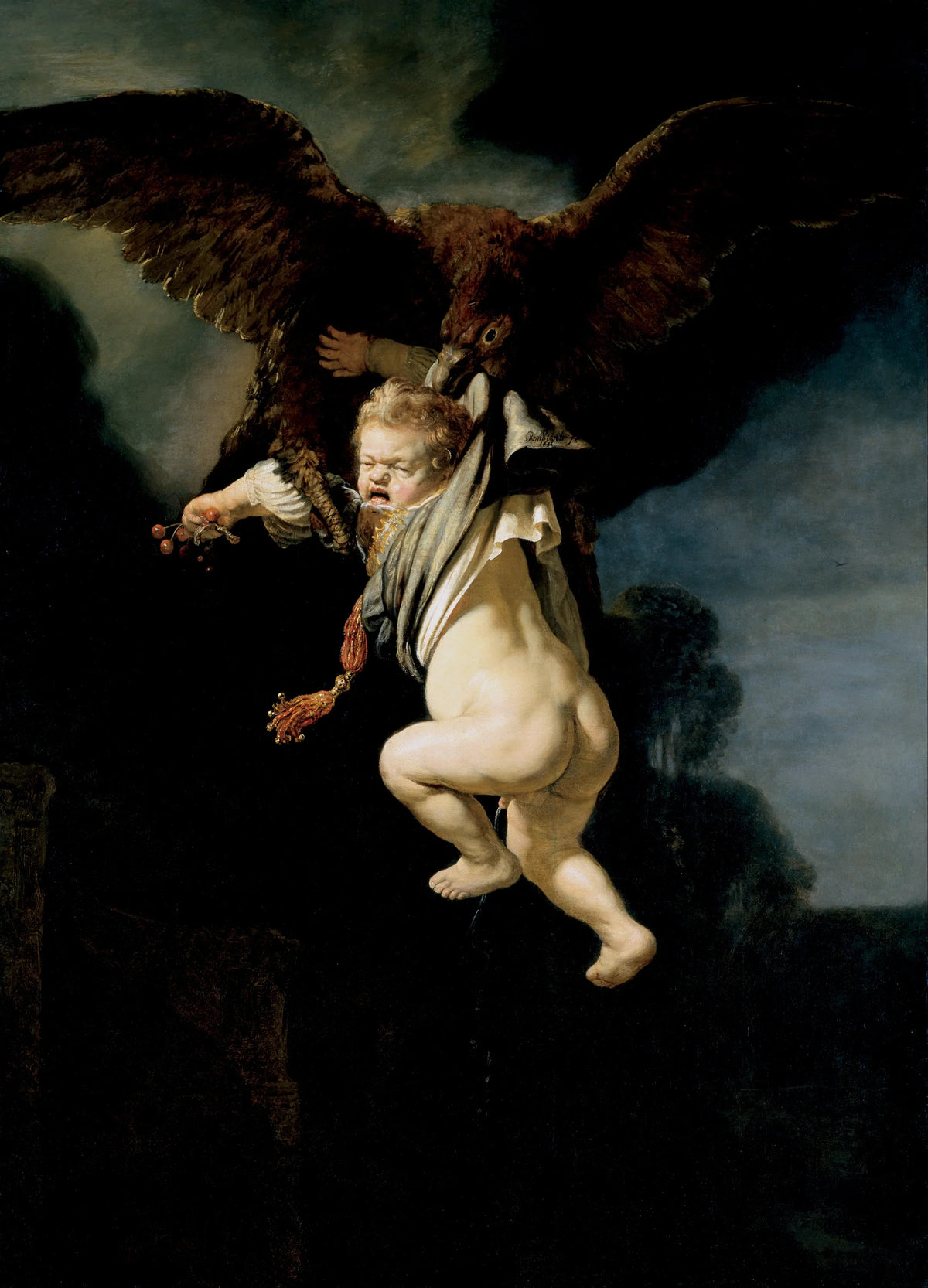 Ganymède dans les serres de l’aigle de Rembrandt, enfant terrifié emporté par Jupiter, 1635