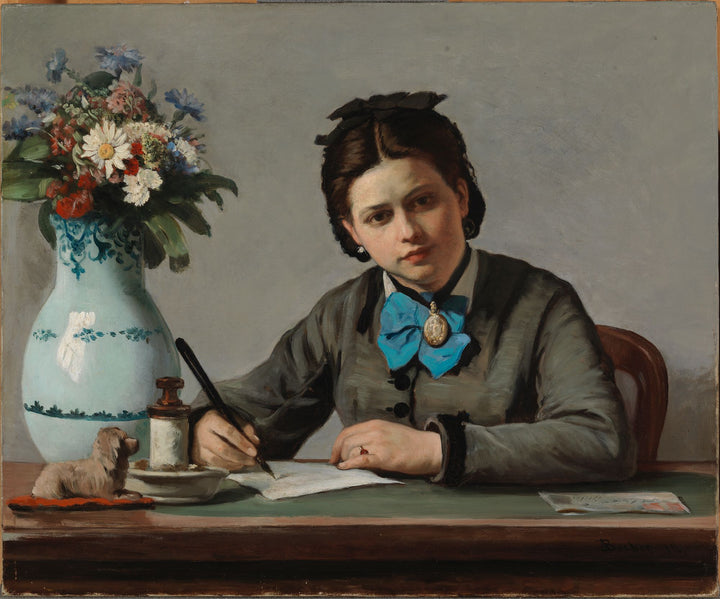Jeune fille écrivant - Adolf von Becker