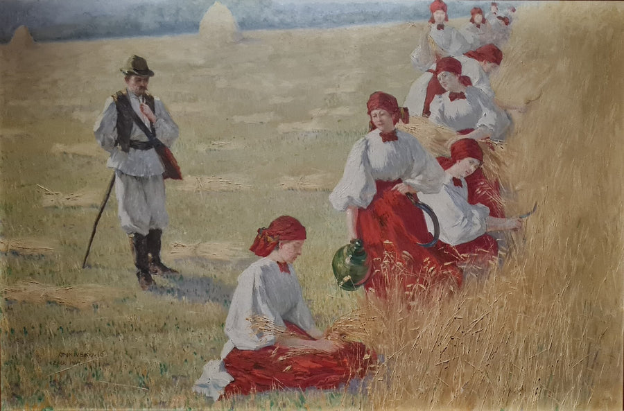 Les Moissonneuses, Oton Iveković, 1904, huile sur toile