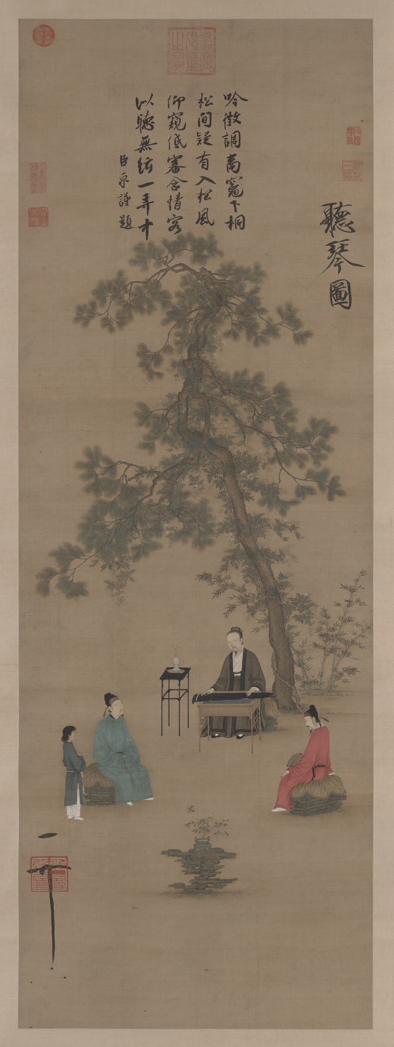 Écouter le qin - Attribué à l’empereur Huizong
