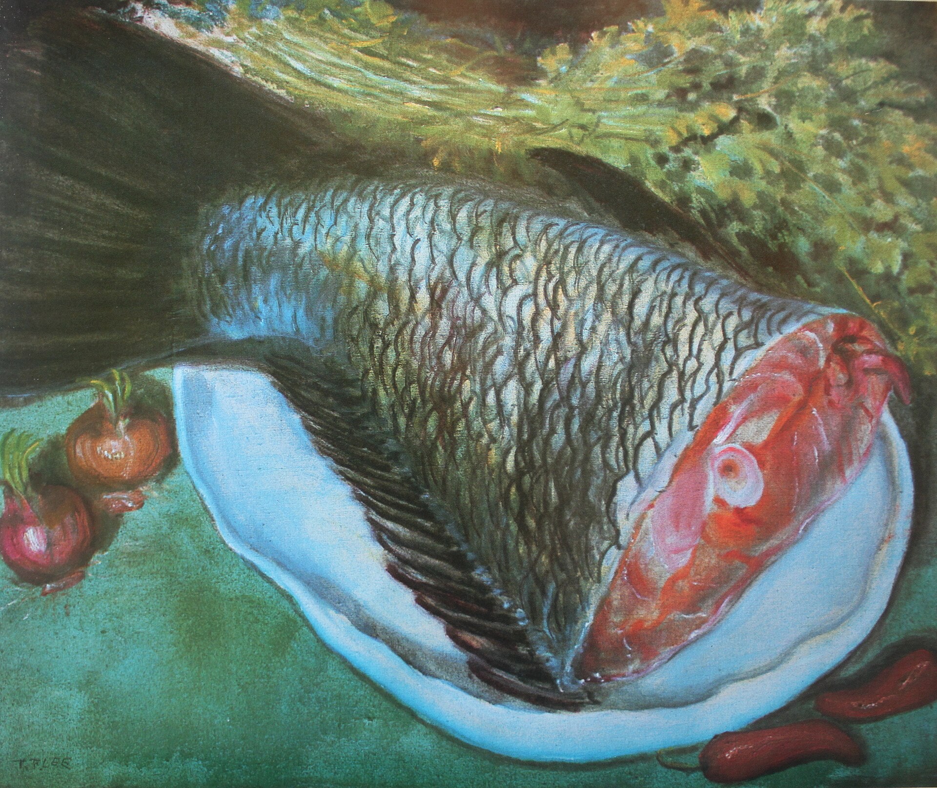Queue de poisson, Li Tiefu, années 1930–1940, huile sur toile
