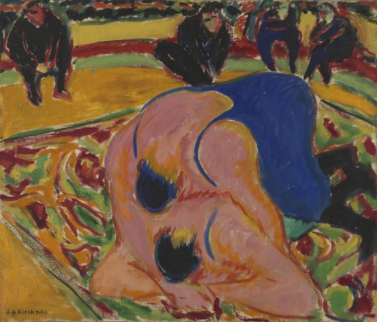 Lutteurs au cirque, Ernst Ludwig Kirchner — reproduction de peinture à l’huile