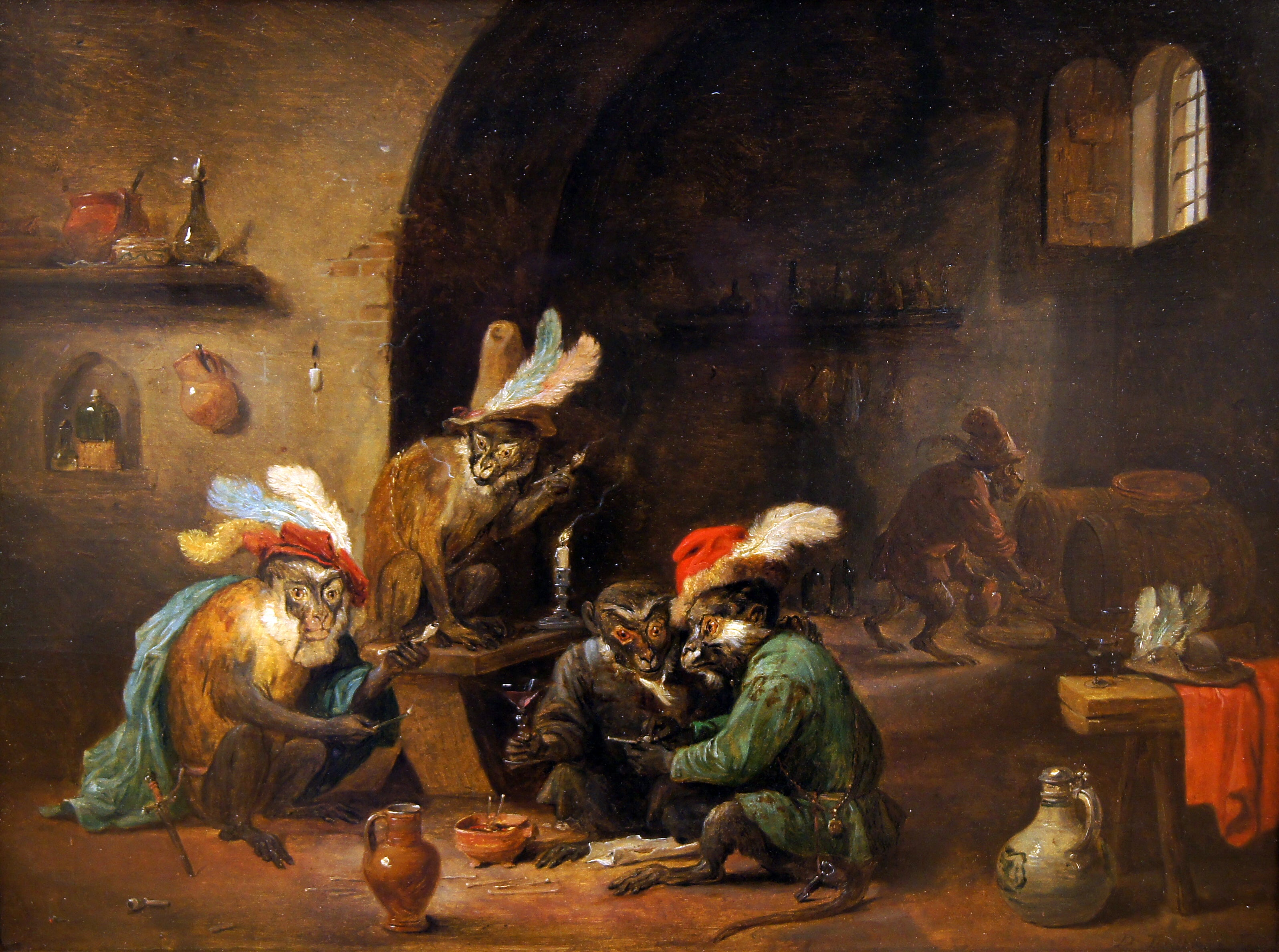 Singes fumants - David Teniers le Jeune