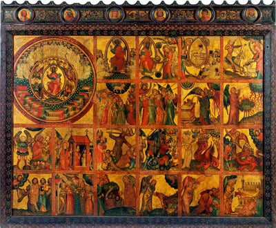 21 scènes de l’Apocalypse (triptyque retable panneau central) - Master Bertram - Alpha Reproduction