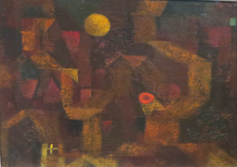 Abstract Architectural Composition with Dark Yellow Ball - Paul Klee