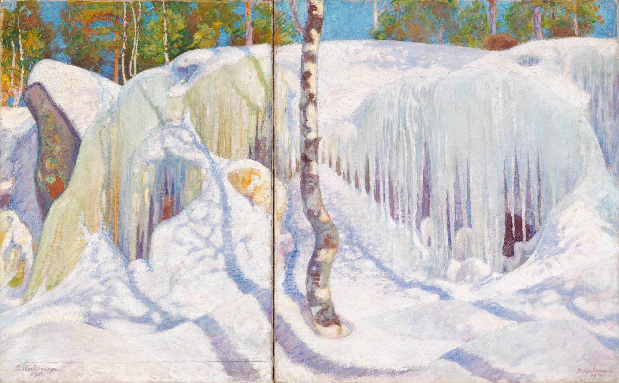 Rocher couvert de glace et de neige, Pekka Halonen, 1911