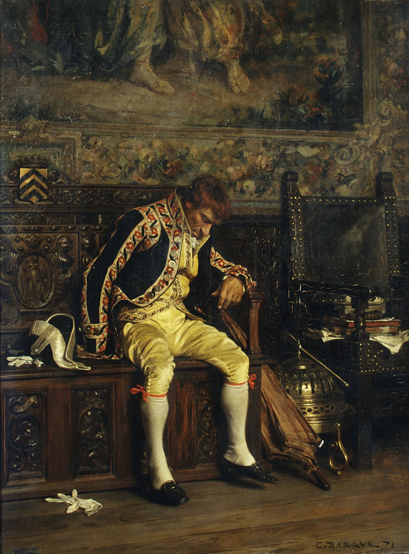 Un valet de pied qui dort - Charles Bargue