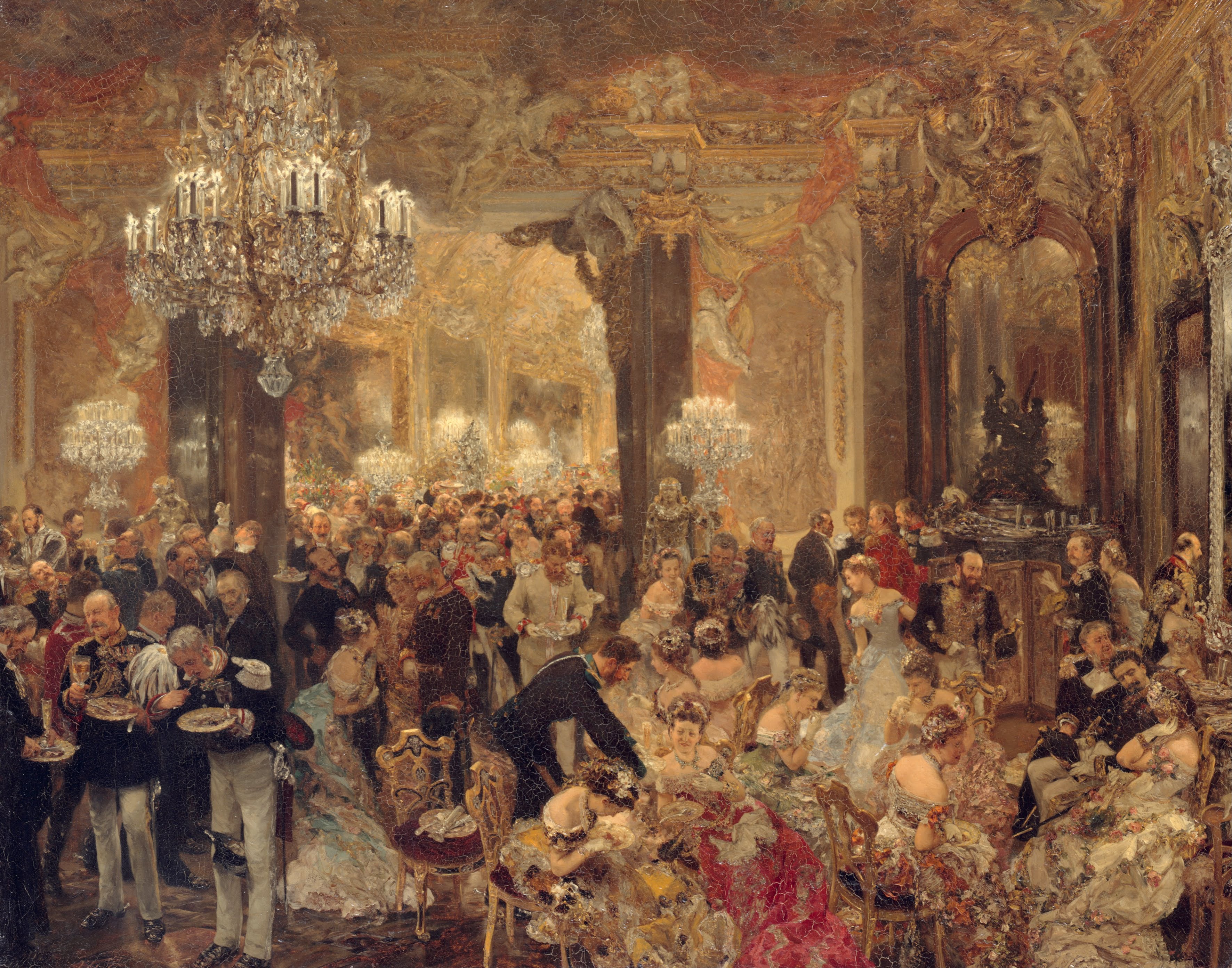 Le dîner au bal - Adolph von Menzel