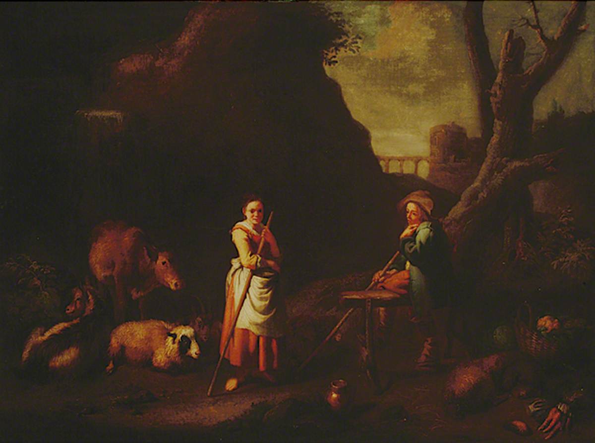 Scène pastorale avec enfants et animaux - Adriaen Brouwer