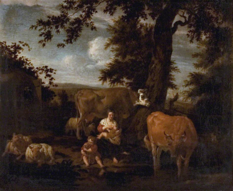 Un paysage avec des bovins et des ovins - Adriaen van de Velde