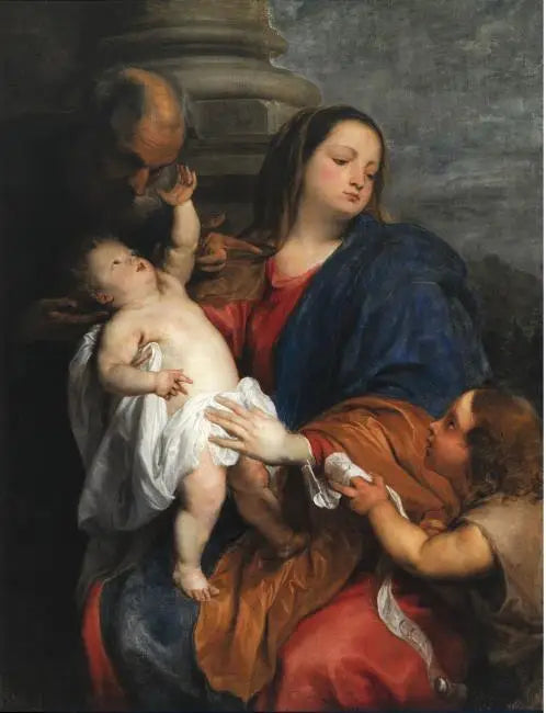 La Sainte Famille avec saint Jean-Baptiste enfant - Antoine van Dyck