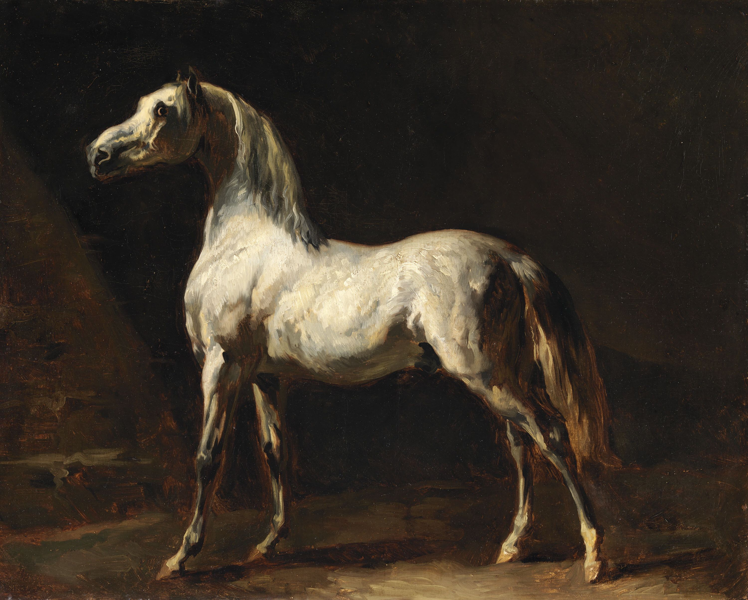 Reproduction du tableau « Un cheval - Théodore Géricault » par Alpha Reproduction en peinture à l’huile