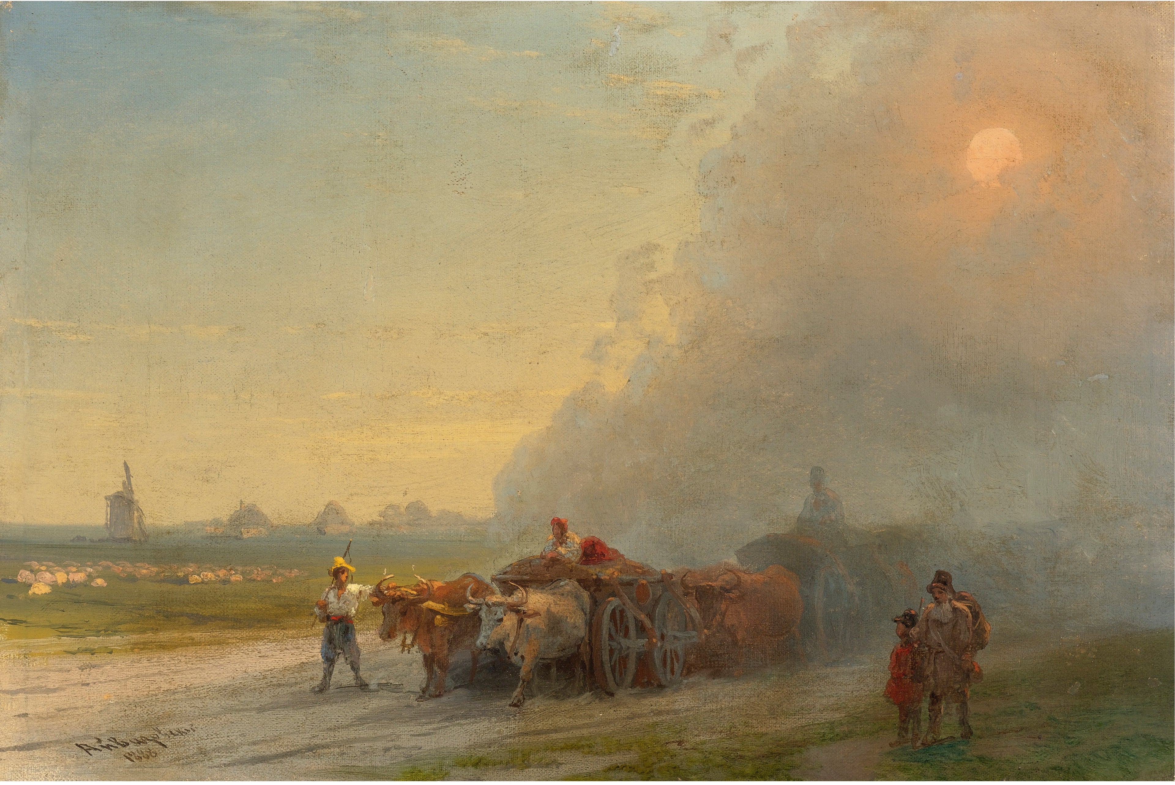 Chars à bœufs dans la steppe ukrainienne - Ivan Aïvazovski