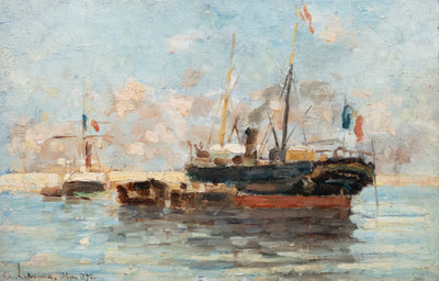 Bateau à vapeur, port d'Alger - Albert Lebourg