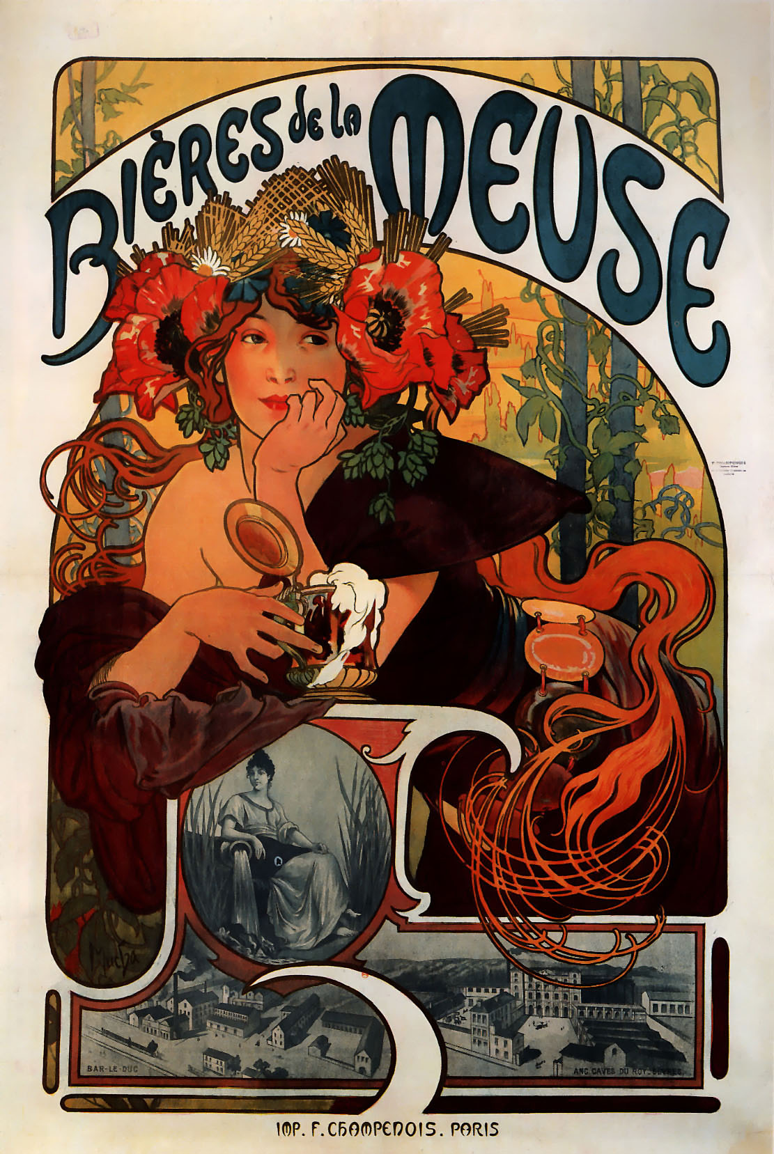 Bières de la Meuse — Alphonse Mucha