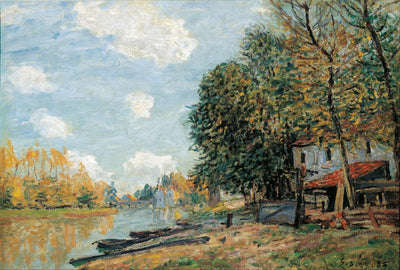 Reproduction du tableau « Les rives du Loing à Moret - Alfred Sisley » par Alpha Reproduction en peinture à l’huile