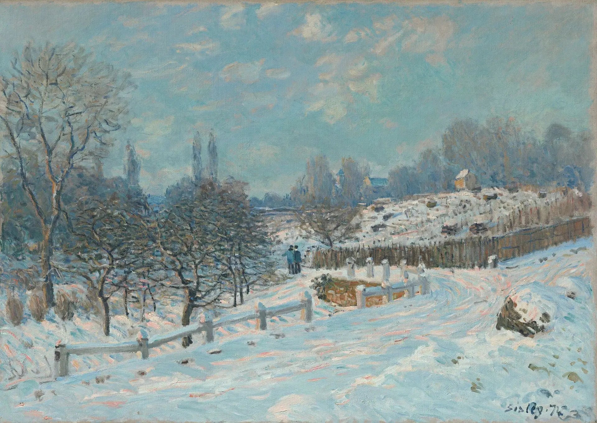 Reproduction du tableau « Route de Louveciennes effet de neige - Alfred Sisley » par Alpha Reproduction en peinture à l’huile