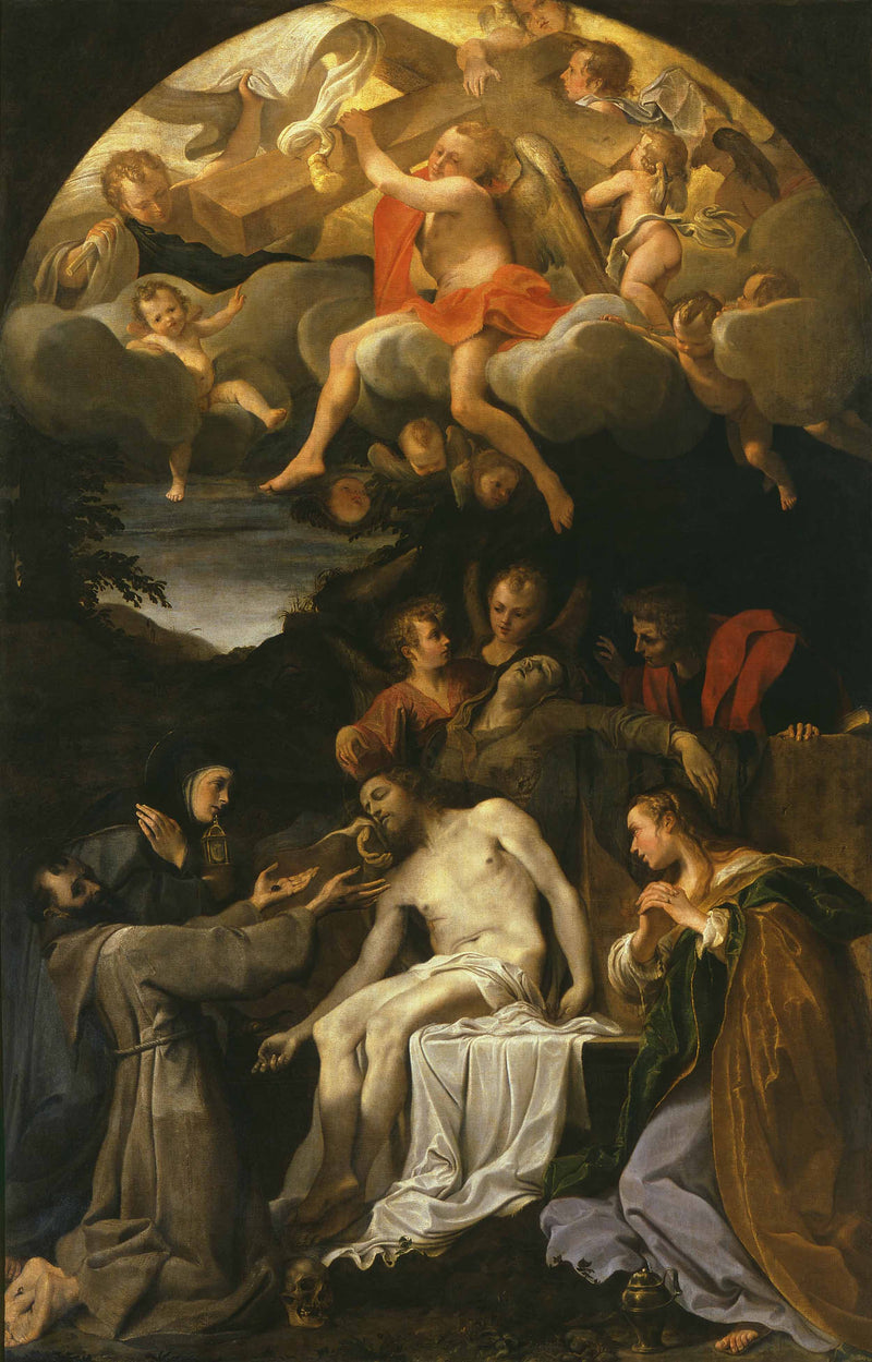Déposition avec la Vierge et les saints Claire, François, Madeleine et Jean - Annibale Carracci
