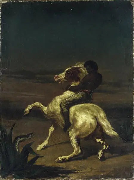 Reproduction du tableau « Nègre à cheval - Théodore Géricault » par Alpha Reproduction en peinture à l’huile