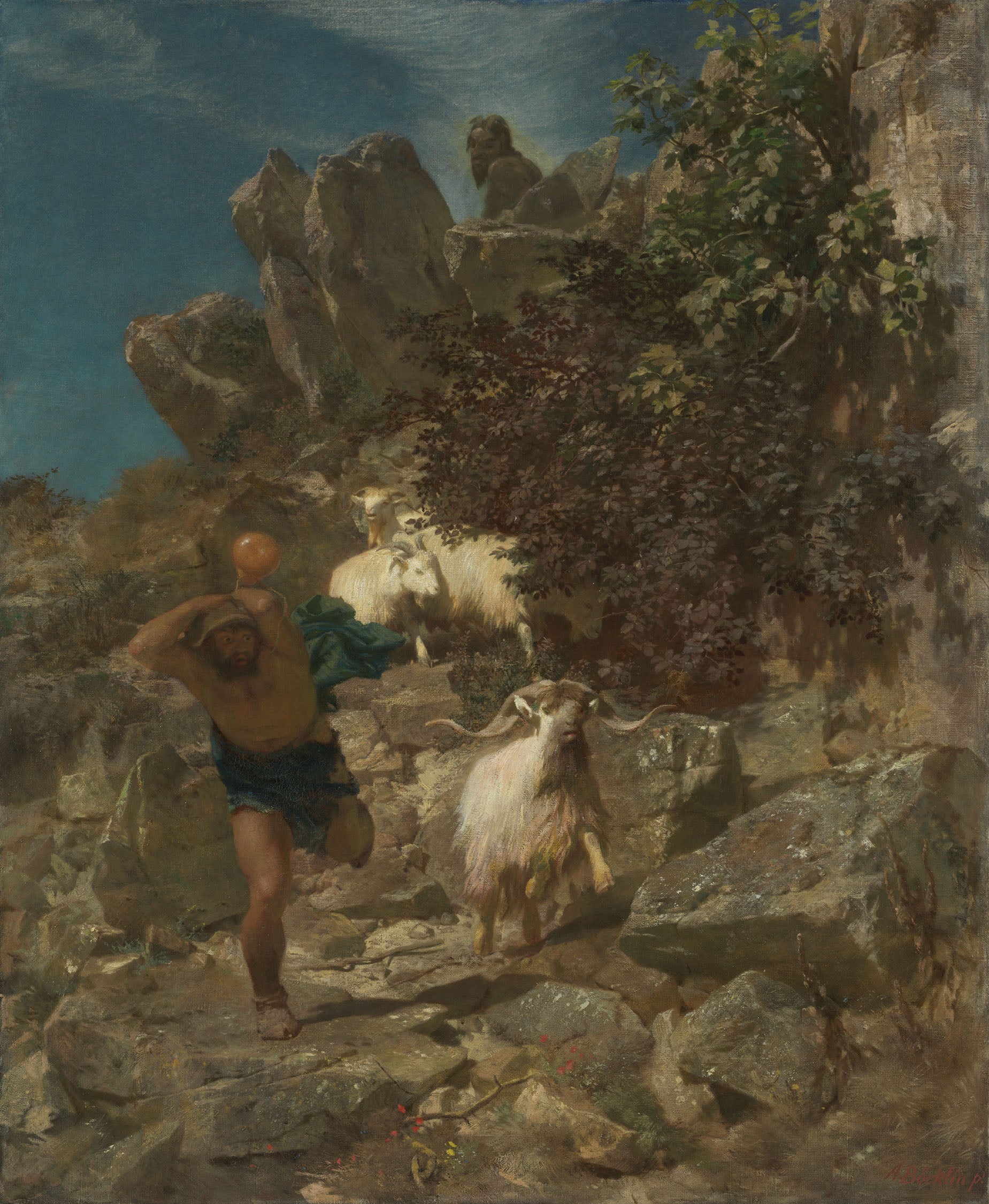 Pan terrifie un berger - Arnold Böcklin