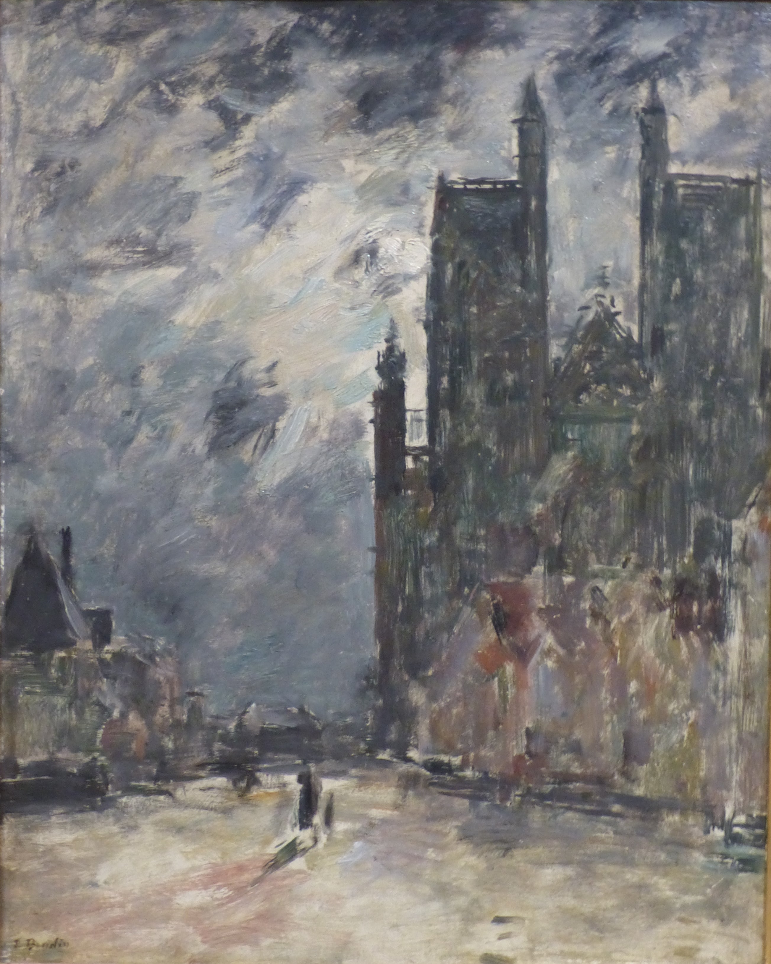 Reproduction du tableau « Abbeville. L'église Saint-Vulfran - Eugène Boudin » par Alpha Reproduction en peinture à l’huile