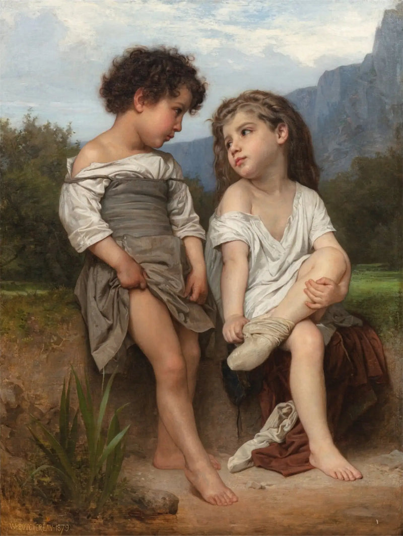 Au bord du ruisseau. - Bouguereau