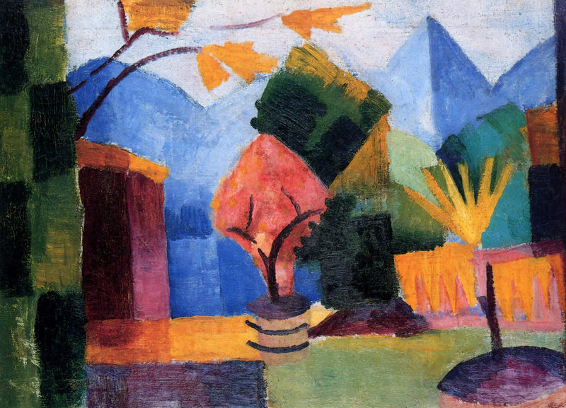 Garten am Thuner See par August Macke - August Macke