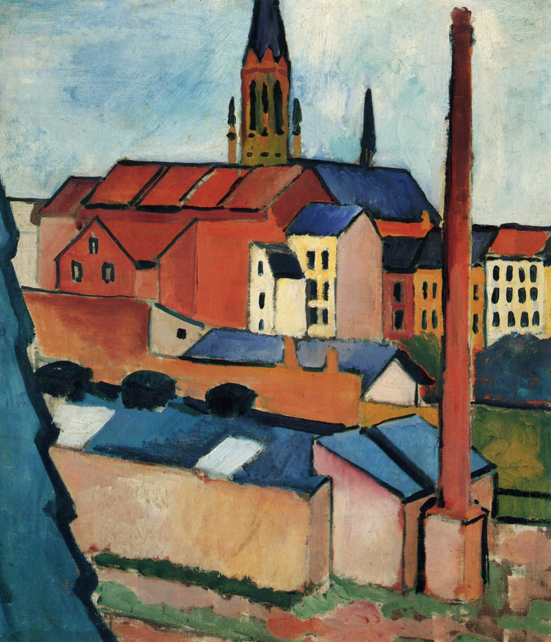 Sainte-Marie avec maisons et cheminée (Bonn) - August Macke