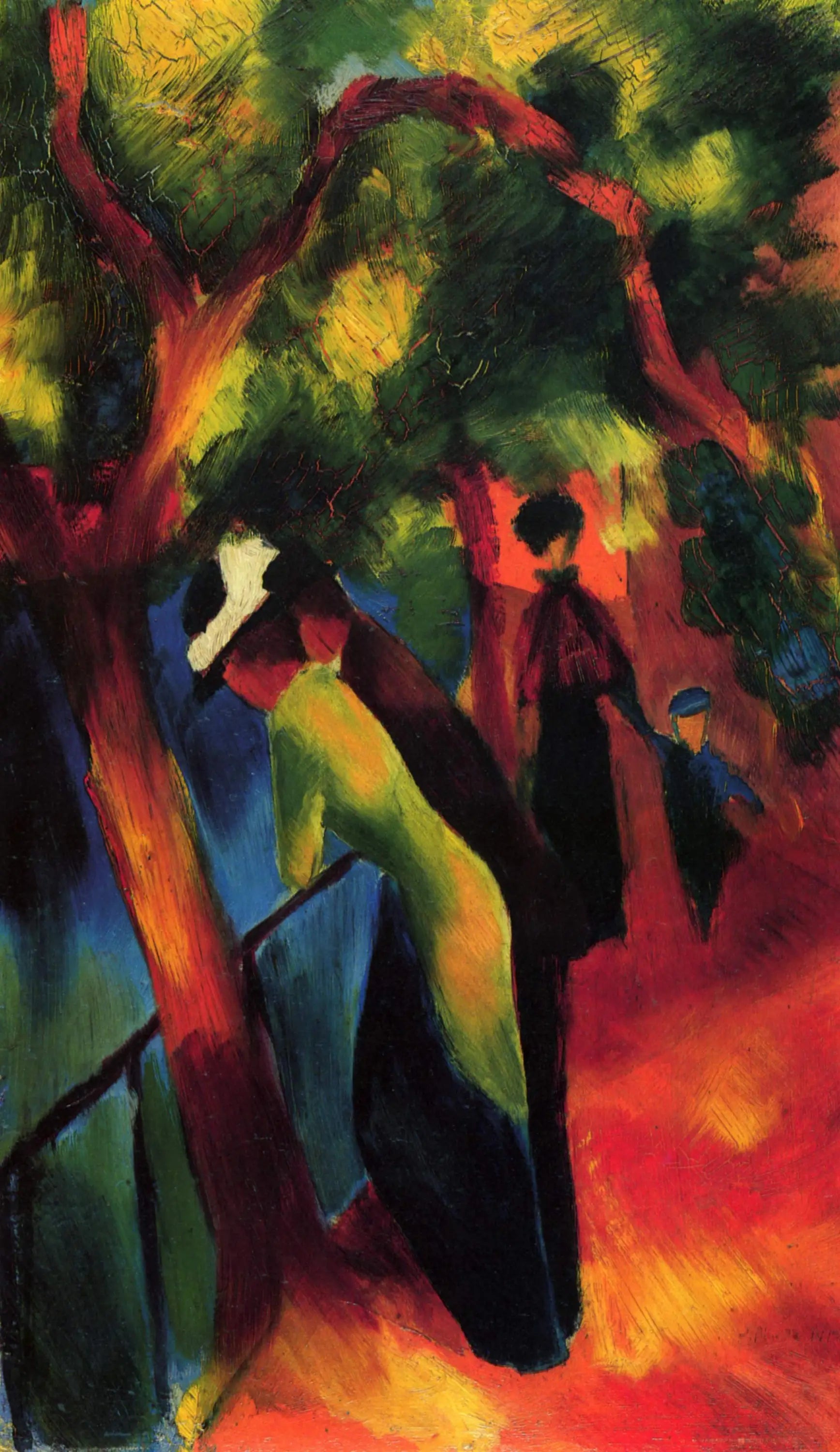 Reproduction du tableau « Promenade ensoleillée - August Macke » par Alpha Reproduction en peinture à l’huile