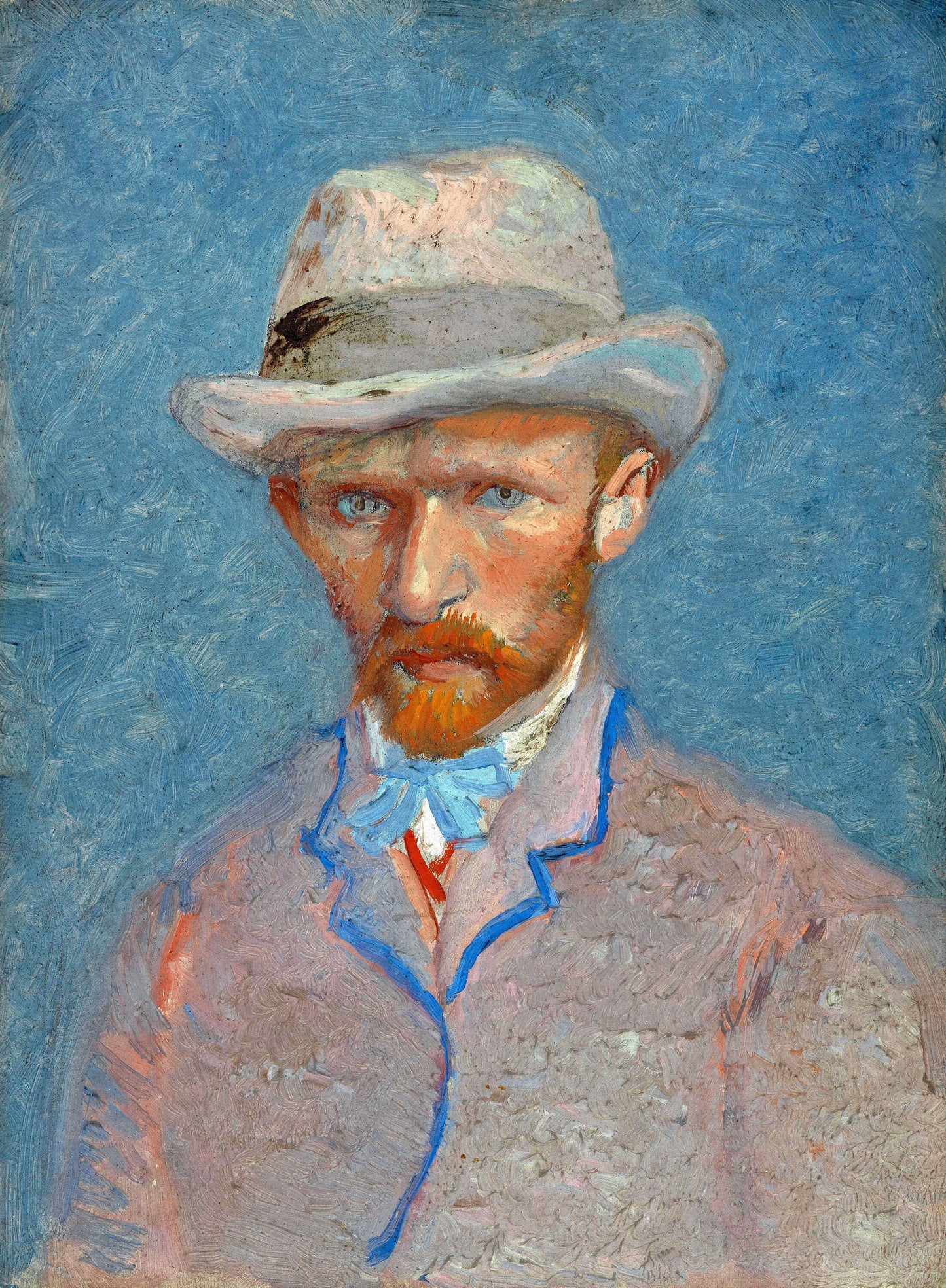 🎩 Autoportrait avec un chapeau de paille gris – Vincent van Gogh (1887)