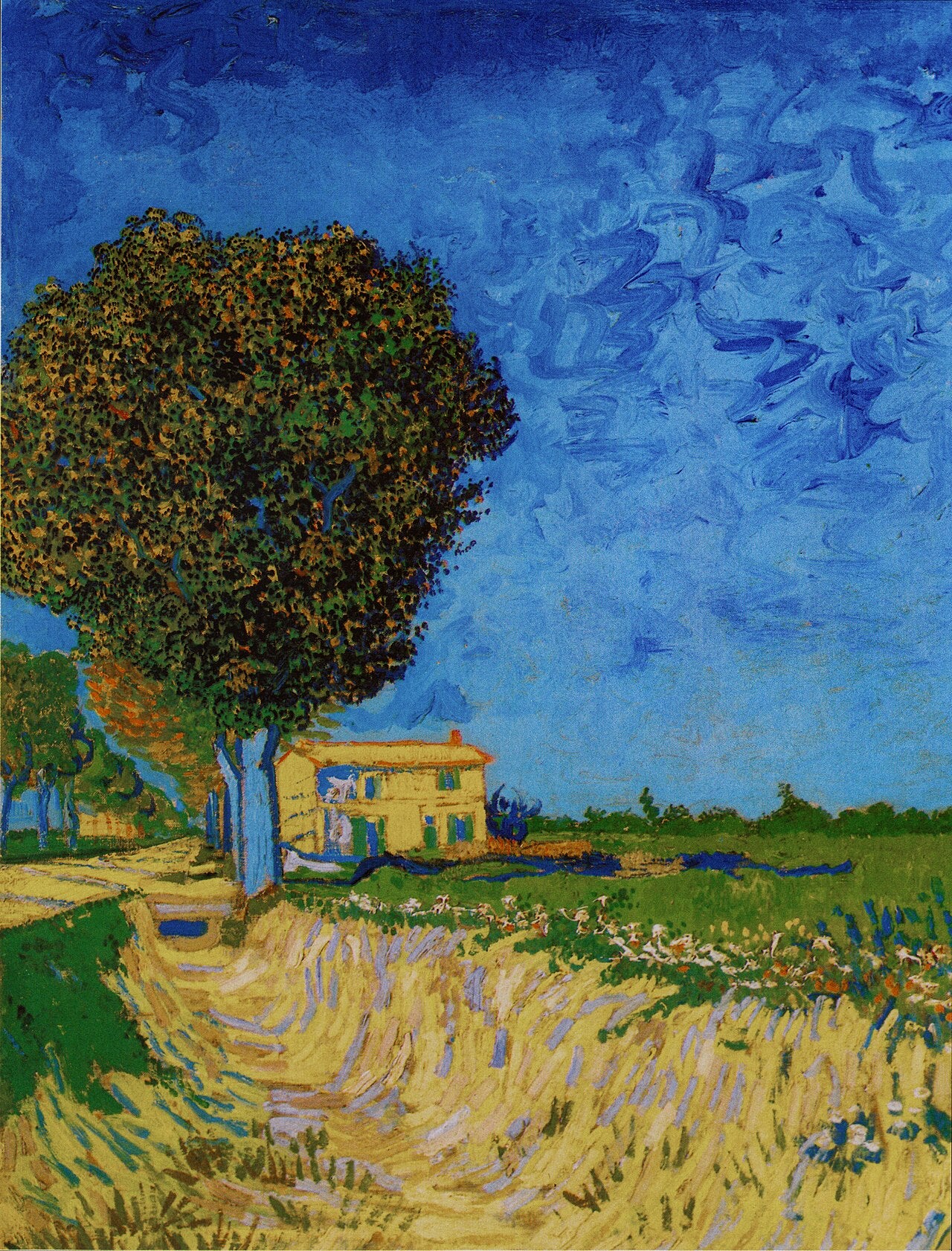 Avenue à Arles avec des maisons - Vincent van Gogh