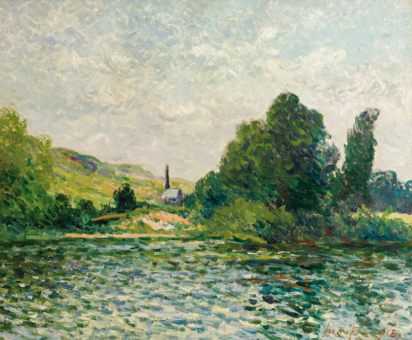 Bords de la Seine, paysage à Bouafles, Eure - Maxime Maufra